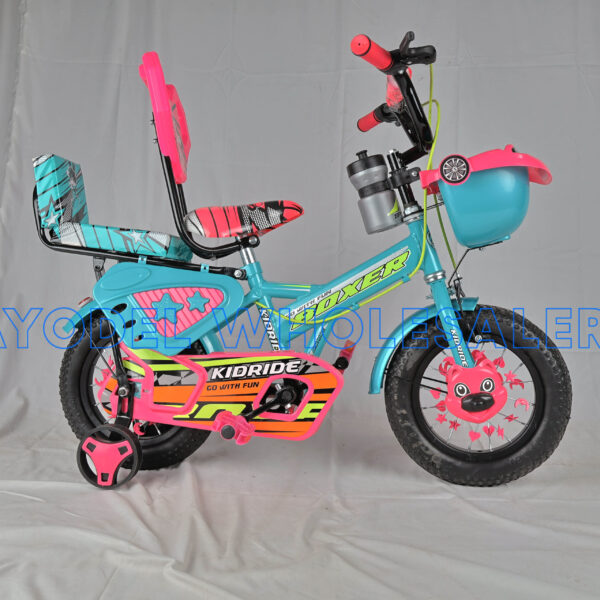 Kidride Boxer Kids Bicycle Size 12 – Strong Steel Frame, Basket & Water Bottle (Ages 2–4 Years)