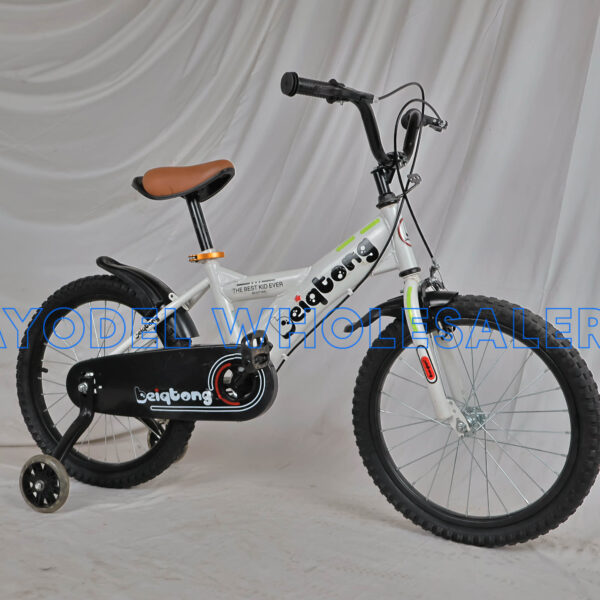BeiQiTong Size 18 Kids Bicycle – Steel Frame, Training Wheels & Mud Guards (Ages 6–9)