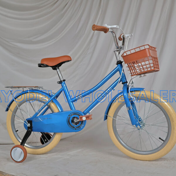 Weilaixi Size 18 Kids Bicycle – Steel Frame, Training Wheels, Basket & Mud Guards (Ages 6–9)