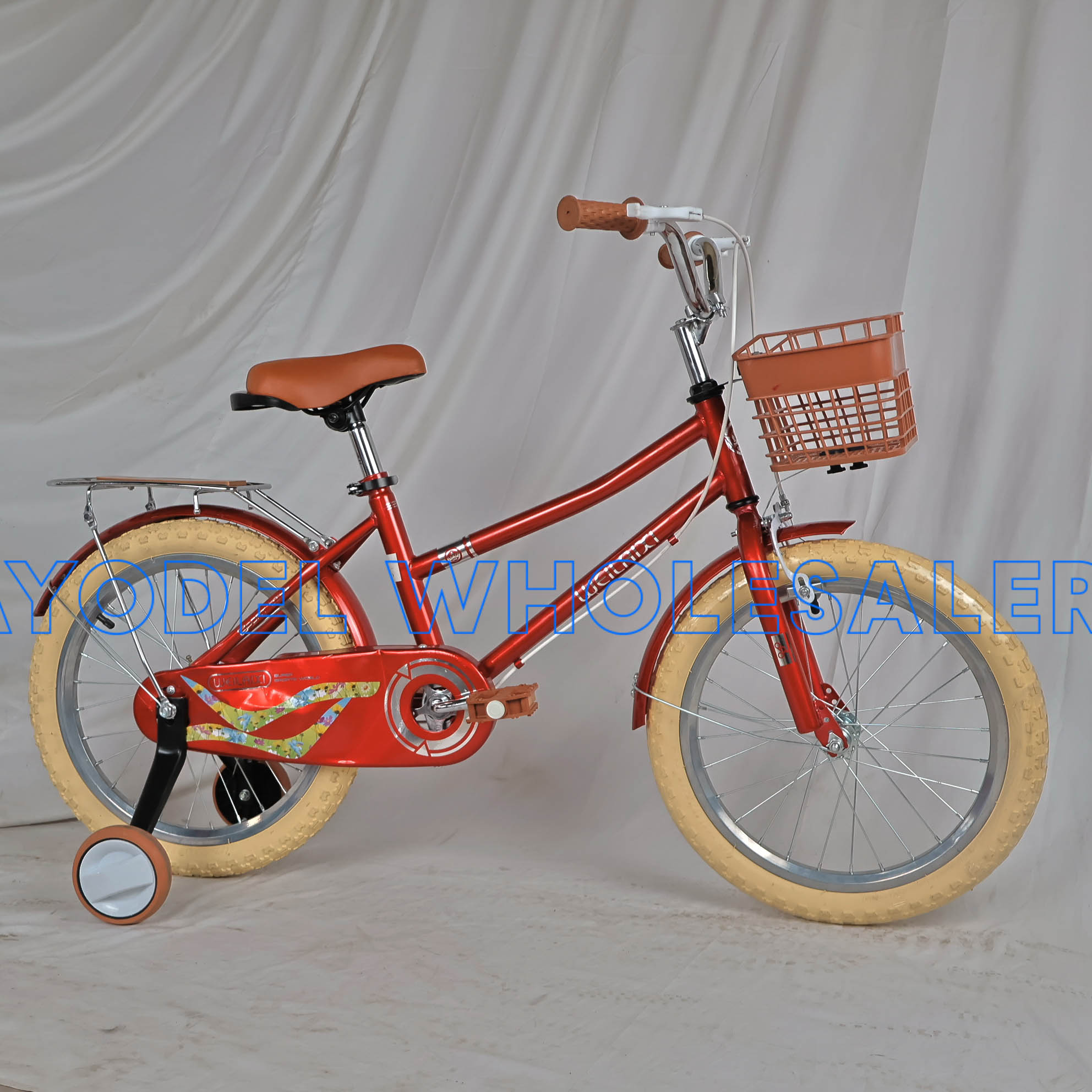 Weilaixi Size 18 Kids Bicycle – Steel Frame, Training Wheels, Basket & Mud Guards (Ages 6–9) - Image 4