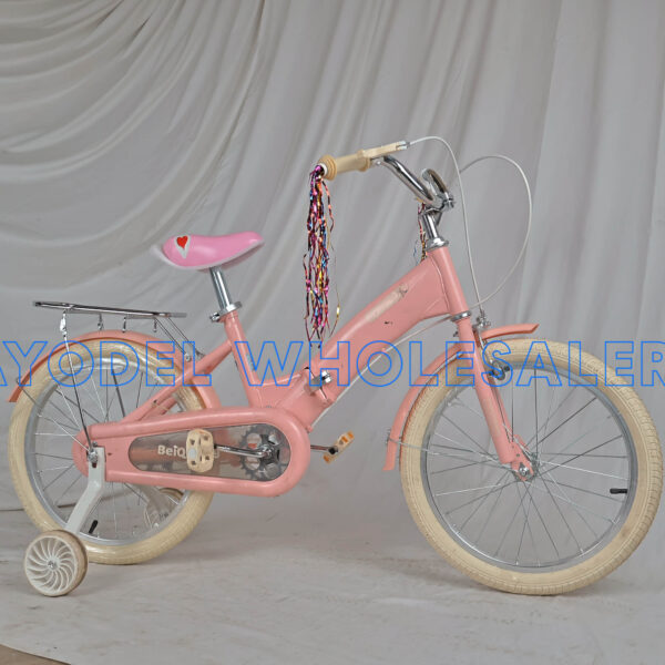 BeiQiTong Size 18 Foldable Kids Bicycle – Steel Frame, Training Wheels & Mud Guards (Ages 6–9)