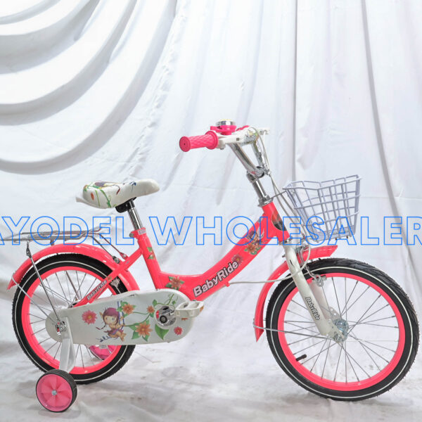 BabyRide Size 16 Kids Bicycle – Steel Frame, Training Wheels, Basket & Bell (Ages 4–7)