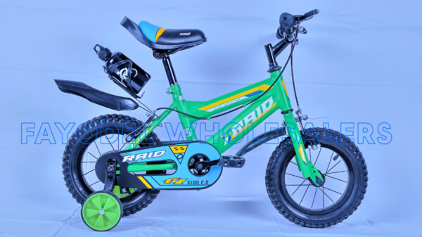 Raid Kids Bicycle Size 12 – Steel Frame, Adjustable Seat, Bell & Free Water Bottle (Ages 2–4 Years)