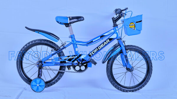 Top Gear Size 16 Kids Bicycle – Steel Frame, Training Wheels, Basket & Bell (Ages 4–7)