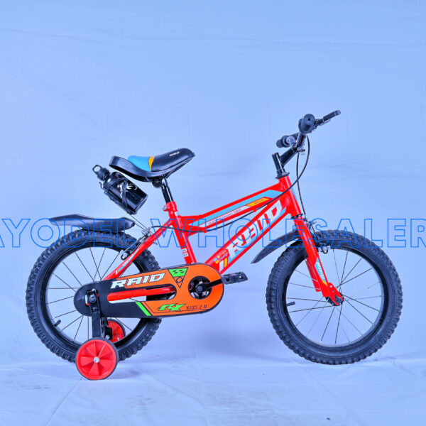 Raid Size 16 Kids Bicycle – Steel Frame, Training Wheels & Free Water Bottle (Ages 4–7)
