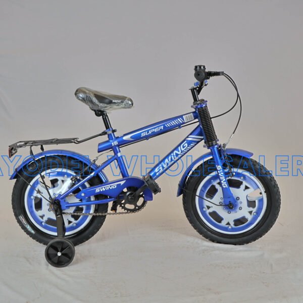 Swing Size 16 Kids Bicycle – Steel Frame, Front Suspension, Training Wheels & Bell (Ages 4–7)