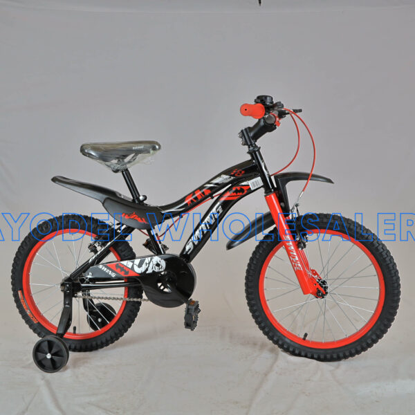 Swing Size 18 Kids Bicycle – Steel Frame, Training Wheels, Bell & Mud Guards (Ages 6–9)