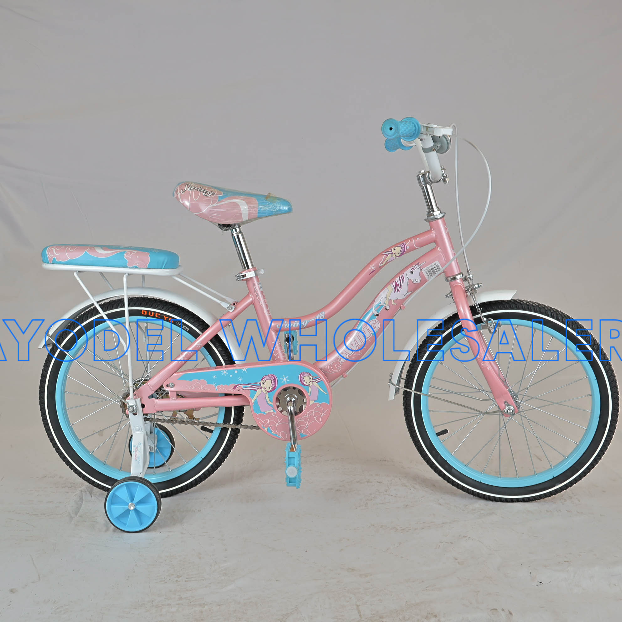 Swing Girls Size 18 Kids Bicycle – Steel Frame, Training Wheels, Bell & Mud Guards (Ages 6–9)