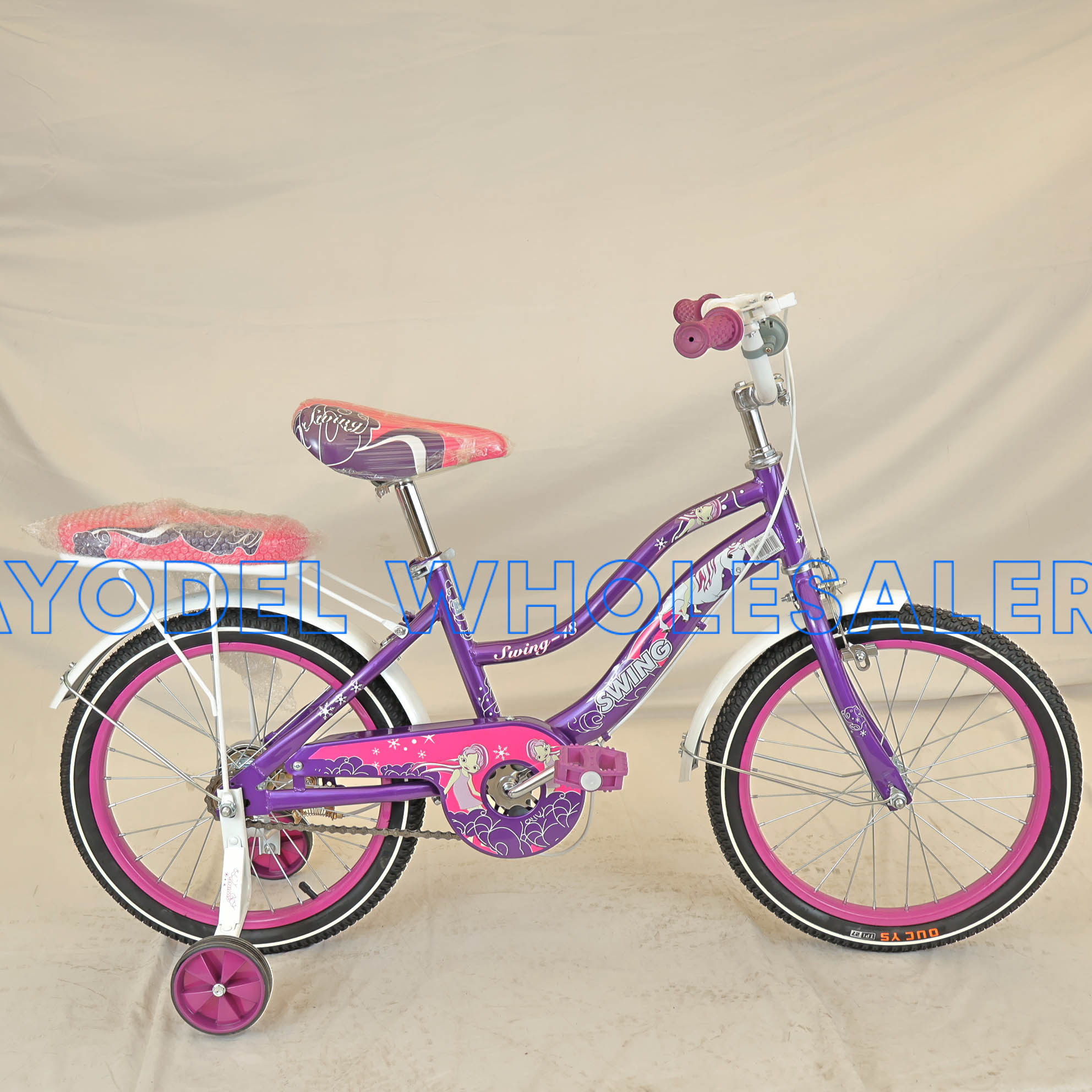 Swing Girls Size 18 Kids Bicycle – Steel Frame, Training Wheels, Bell & Mud Guards (Ages 6–9) - Image 2