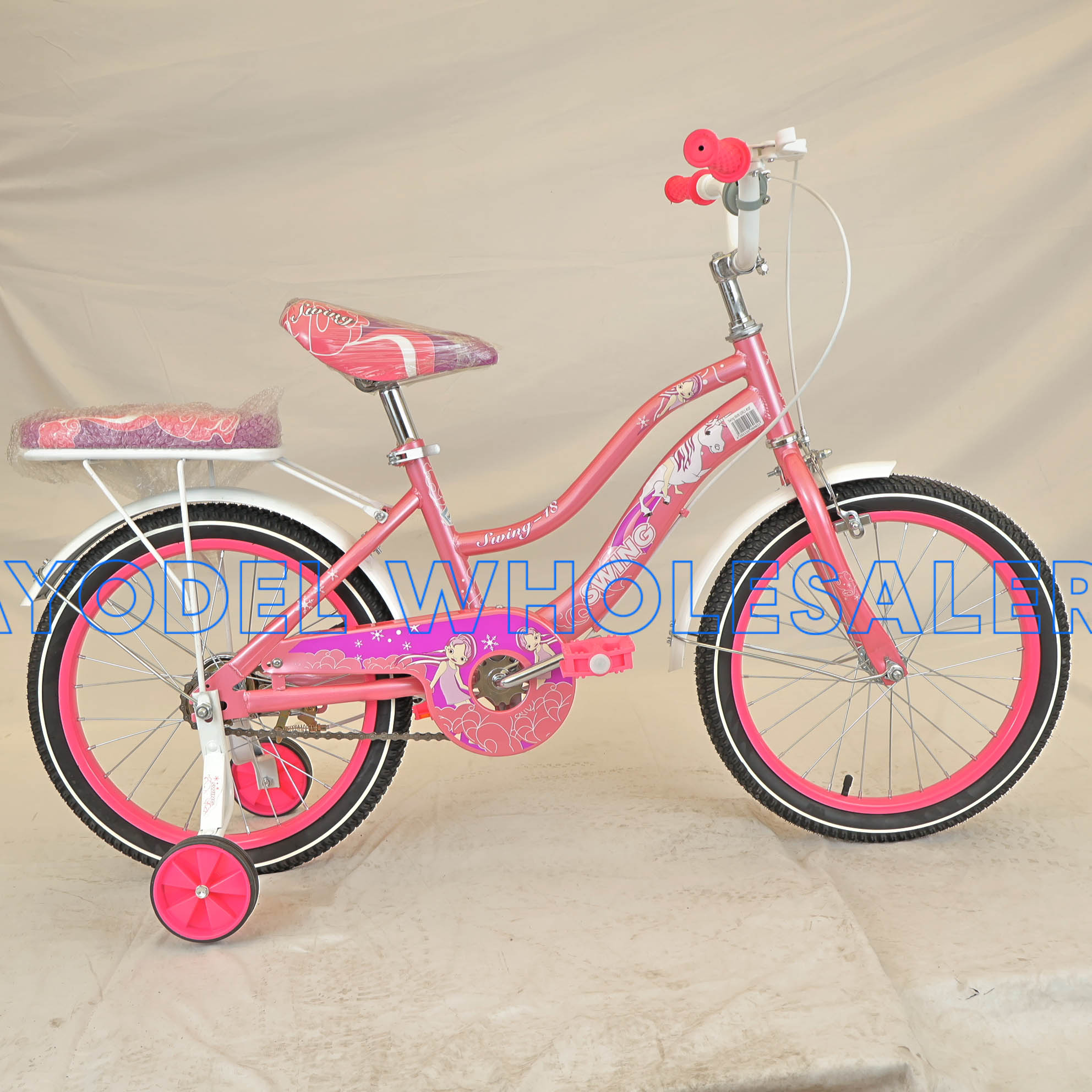 Swing Girls Size 18 Kids Bicycle – Steel Frame, Training Wheels, Bell & Mud Guards (Ages 6–9) - Image 3