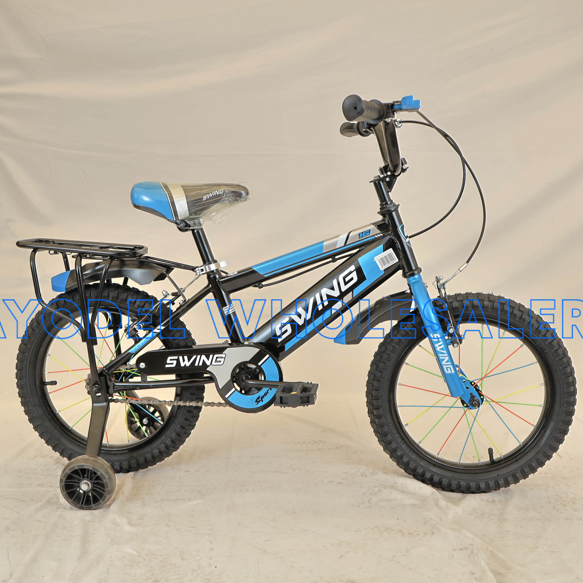 Swing Size 16 Kids Bicycle – Steel Frame, Training Wheels & Bell (Ages 4–7)