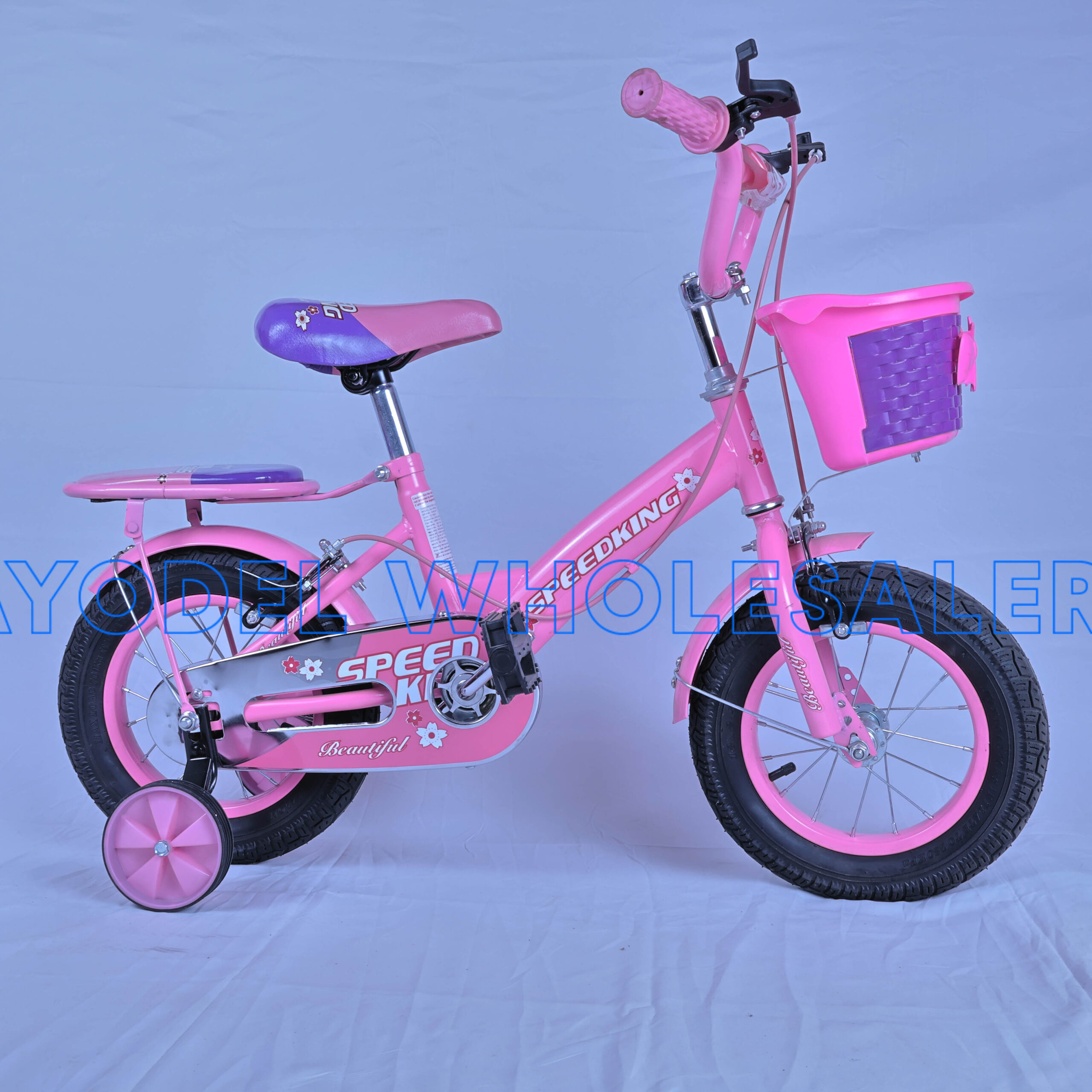 Speedking Kids Bicycle Size 12 – Steel Frame, Front Carry Basket & Adjustable Seat (Ages 2–4 Years)