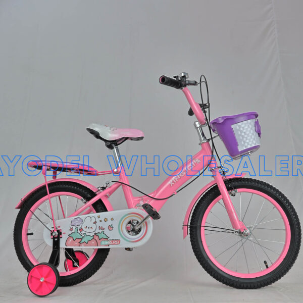 XINGJQI Size 16 Kids Bicycle – Steel Frame, Training Wheels, Basket & Bell (Ages 4–7)