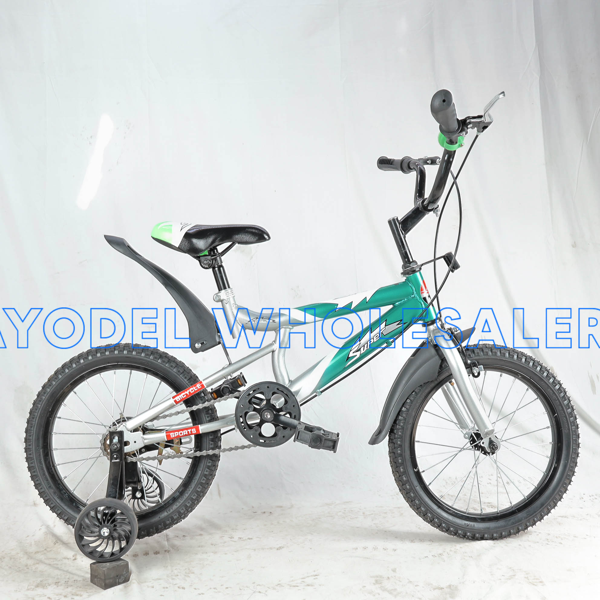 Super Size 16 Kids Bicycle – Steel Frame, Training Wheels & Bell (Ages 4–7)