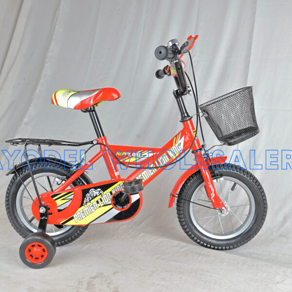 Premier Lion King Kids Bicycle Size 12 – Steel Frame, Front Basket, Adjustable Seat & Bell (Ages 2–4 Years)