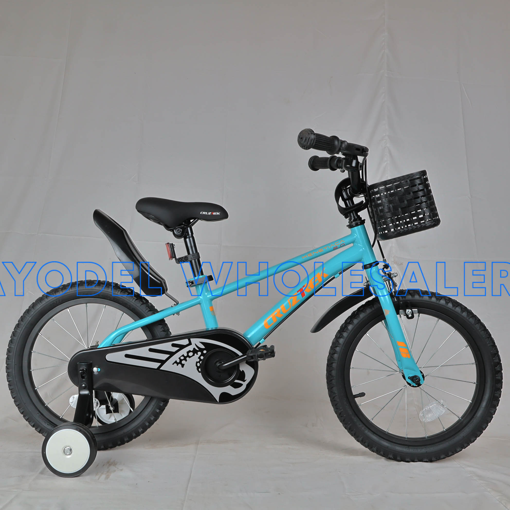 Cruztrek Size 16 Kids Bicycle – Steel Frame, Training Wheels, Basket & Bell (Ages 4–7)