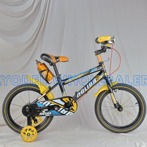 Molibb Size 16 Kids Bicycle – Steel Frame, Training Wheels, Horn & Free Water Bottle (Ages 4–7)