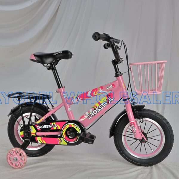 CrossTrail Kids Bicycle Size 12 – Steel Frame, Front Basket & Adjustable Seat (Ages 2–4 Years)