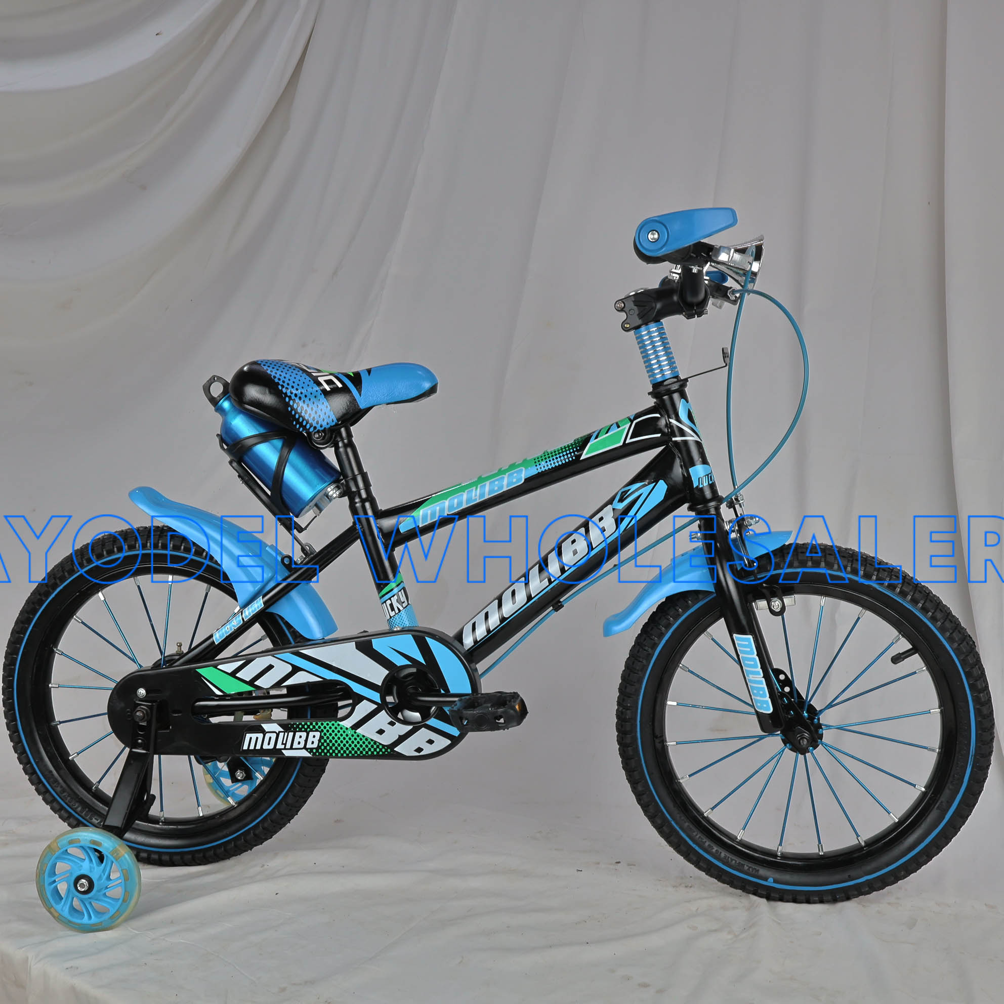 Molibb Size 16 Kids Bicycle – Steel Frame, Training Wheels, Horn & Free Water Bottle (Ages 4–7) - Image 3