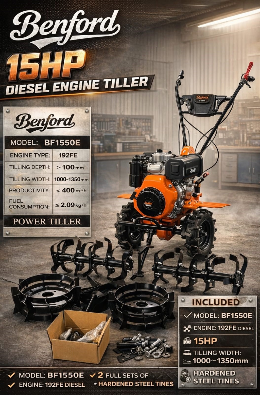 Tiller 170 Petrol Cultivator – 7HP Engine, Durable Build & Versatile Tilling (Small Farms & Gardens) gallery