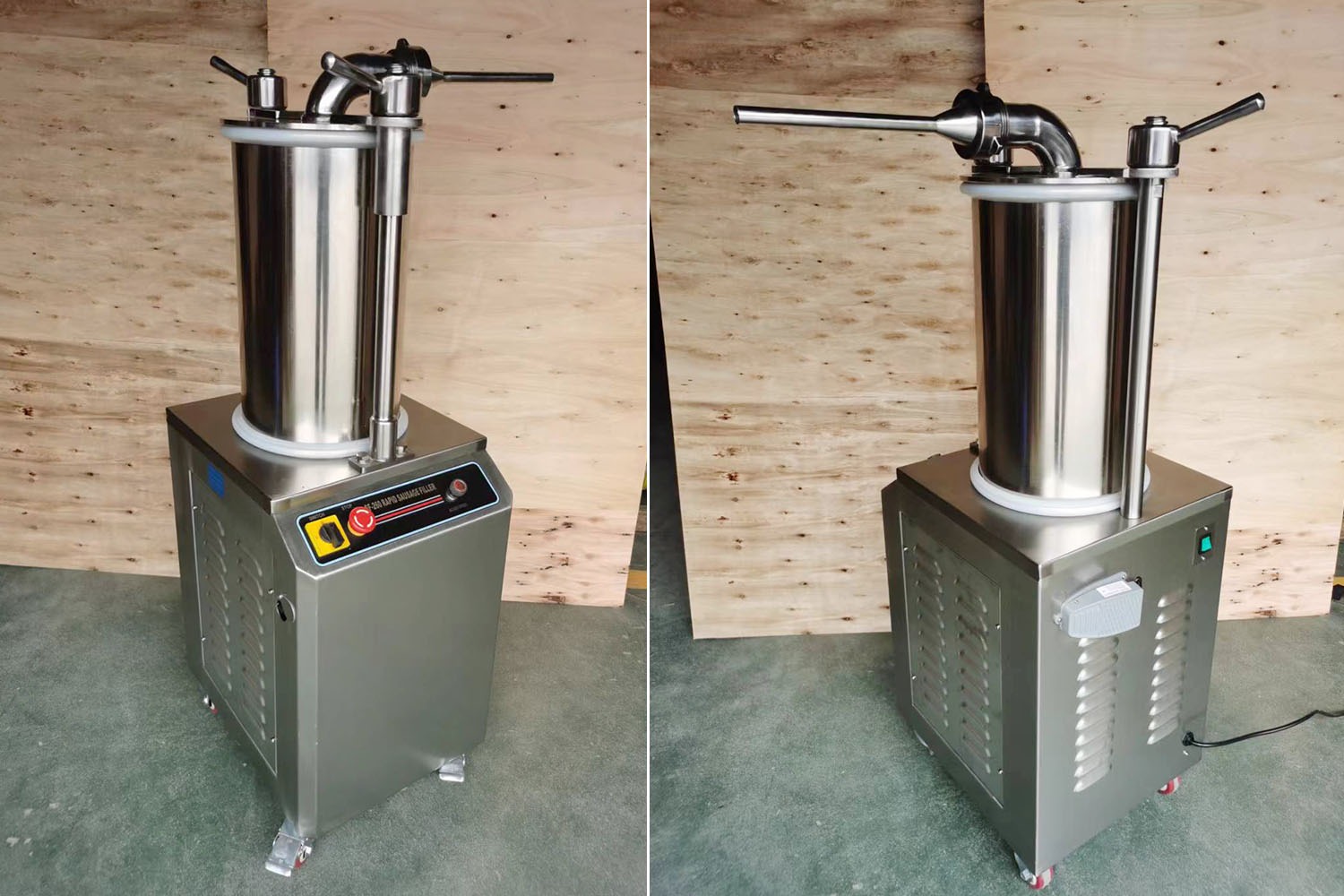 commercial electric hydraulic sausage filler detail 2