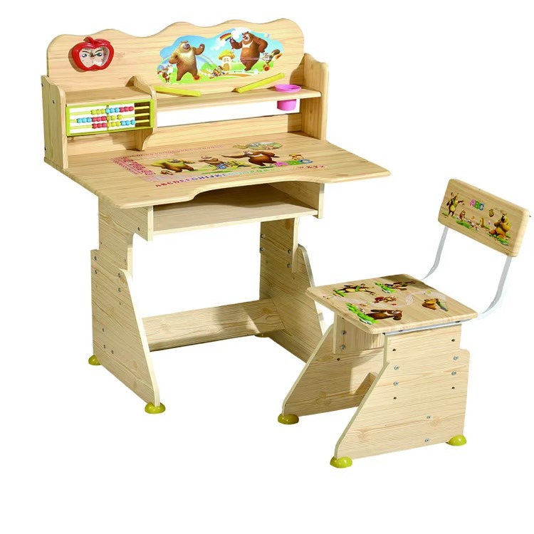 Wooden Kids Study Table with Chair – Durable Learning Desk for Children